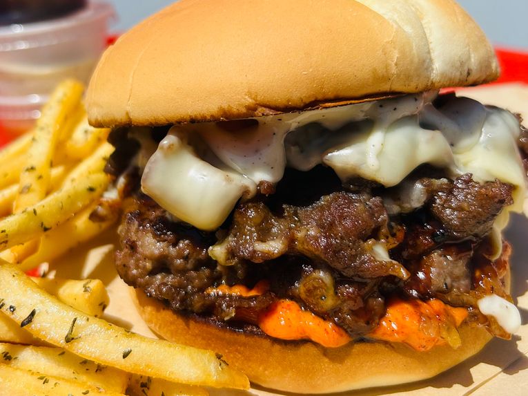Tteok Kalbi Korean Philly Burger
