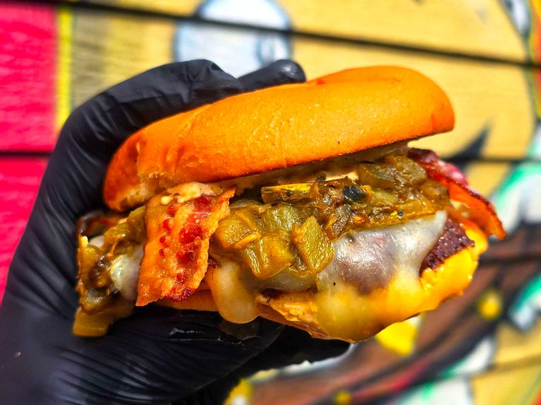 The Hatch Green Chile Bacon Burger