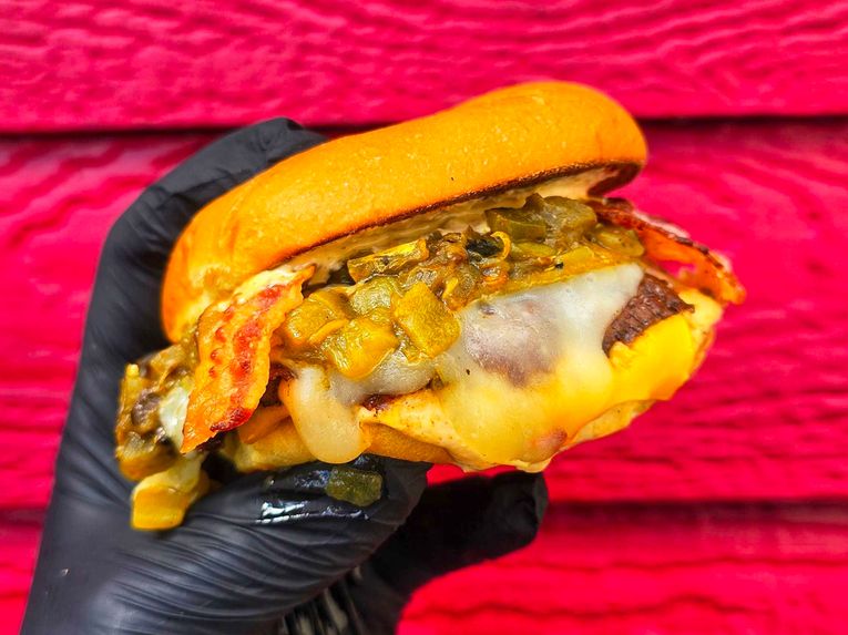 The Hatch Green Chile Bacon Burger