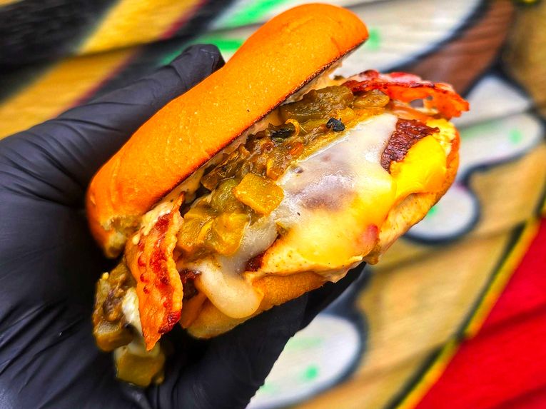 The Hatch Green Chile Bacon Burger